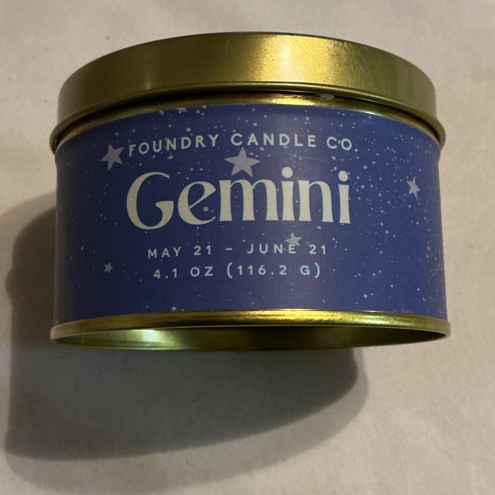 NEW Foundry Candle Co. Gemini Tin Candle - Blue & Gold